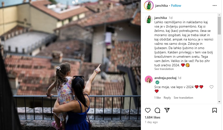 Jana Morelj Prvič Deli Fotografijo Svoje Hčerke